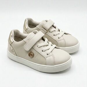 Michael Kors Kids Zia Jem Sneakers Toddler Size 10 Cream Gold Faux Laces Velcro